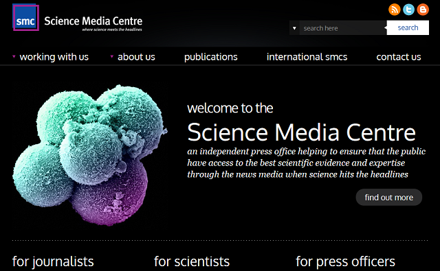 (Photo credit: Screenshot der Internetseite des Science Media Centre / meta-magazin.org)